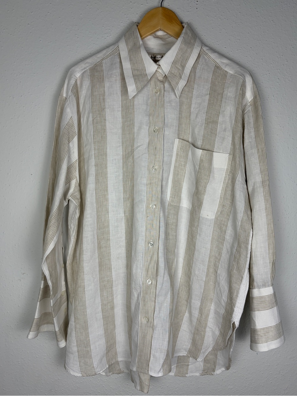 Banana Republic 100% Linen Striped Oversized Coastal Shirt M